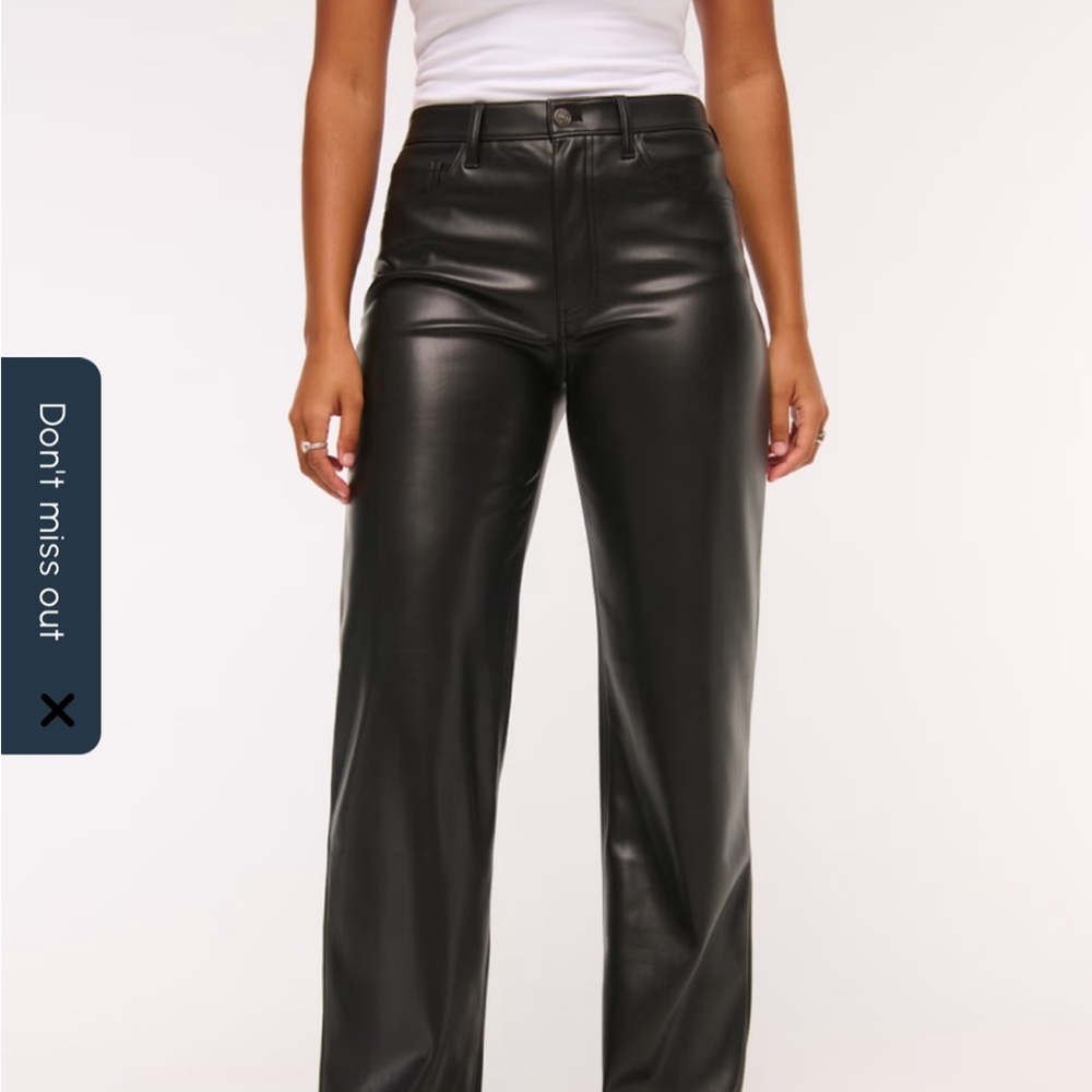 Abercrombie Black Vegan Leather Women Pants